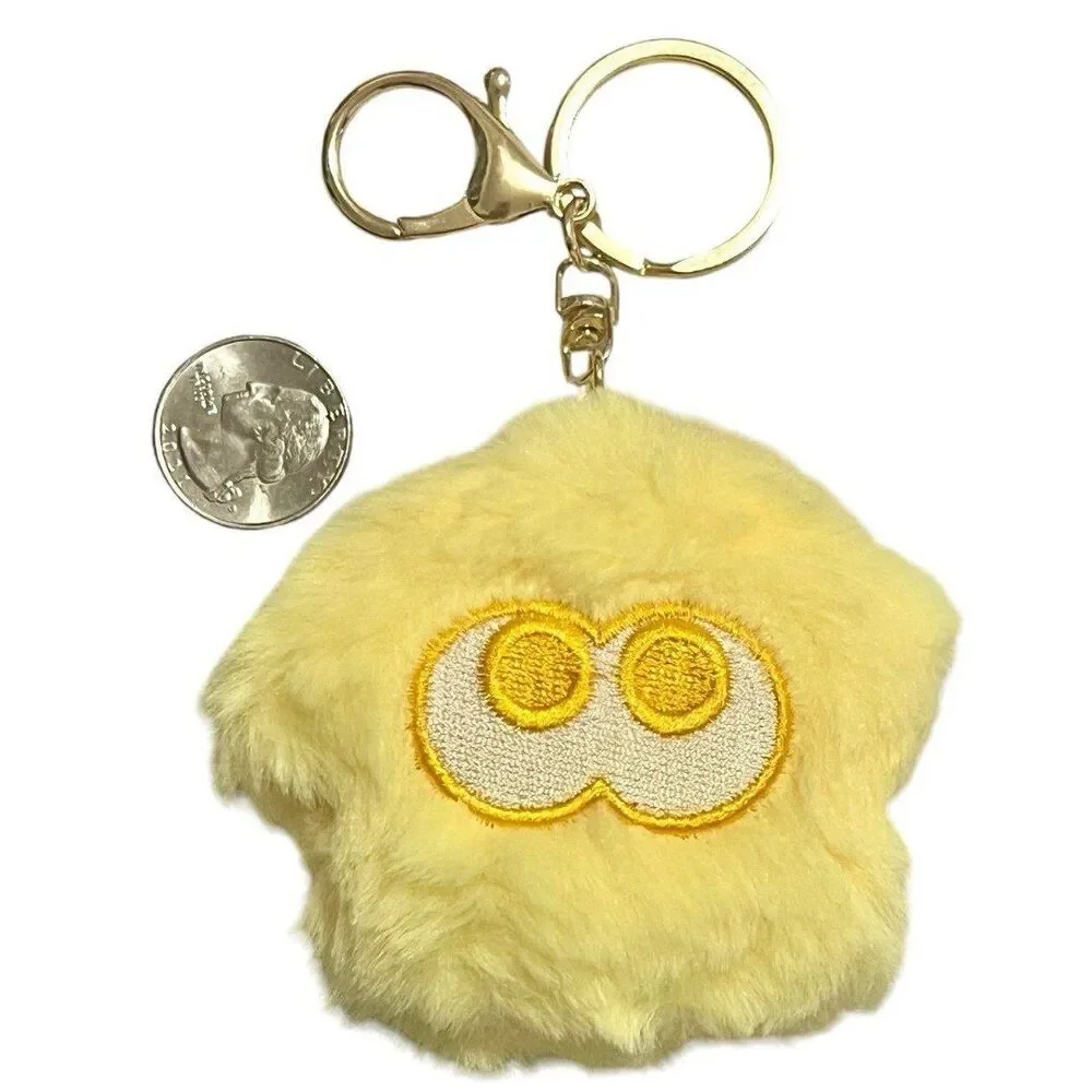 Splatoon Squid Inkling Chibi Plushie Keychain w Clip and Keyring in Yellow